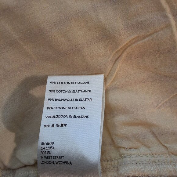 Anthropologie Kelli Striped Wide-Leg Cotton Pant Cream Sz 32 - Picture 8 of 8